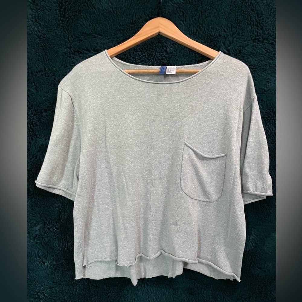 Men’s Large | H&M | Crop Top | Breezy Knit | Light Gray